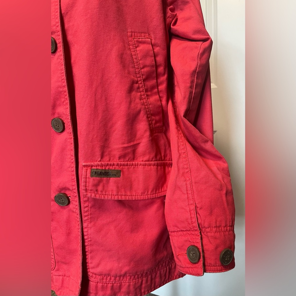 Vintage Gander Mountain Chore Field Barn Red Canvas Coat Jacket Women S corduroy - Picture 8 of 16